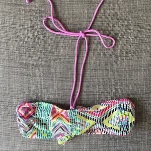 American Eagle Colorful Geometric Print Bikini Top